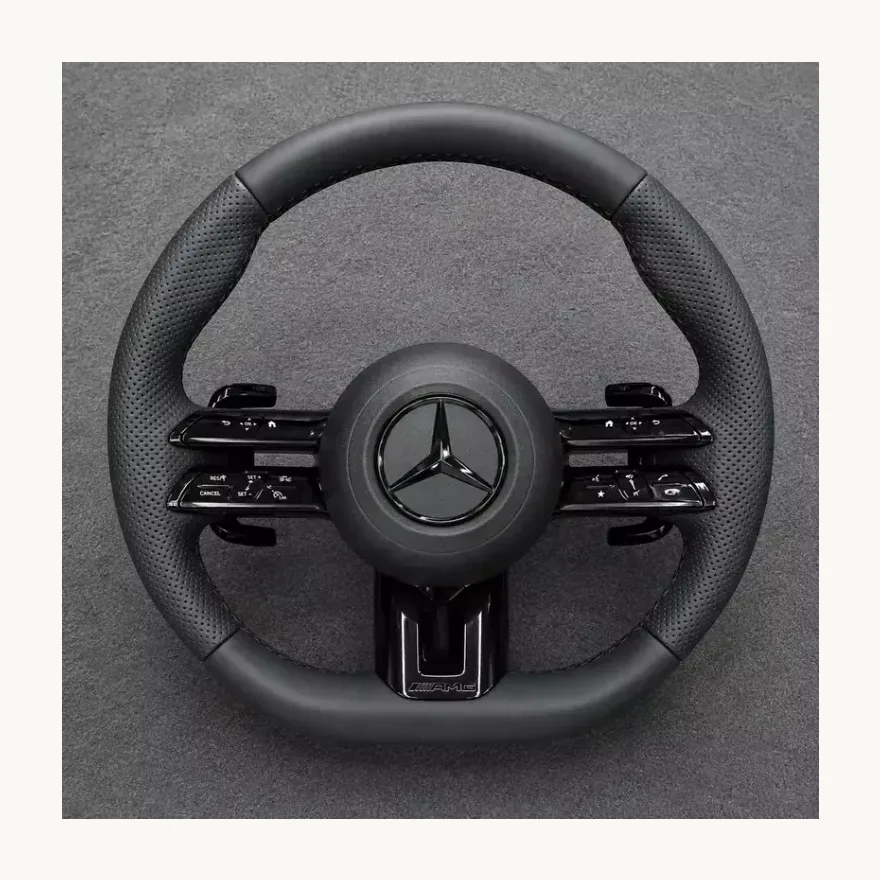 Mercedes A B C E S GLC GLE 2003 2026 W203 W206 W211 W214 Custom Nappa Genuine Leather AMG Steering Wheel